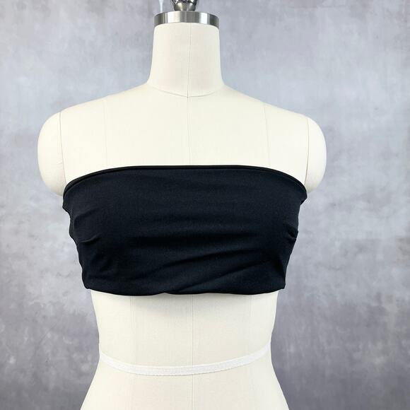 PrettyLittleThing Women Tube Top Black Strapless Bandeau Stretch Size L Chic Y2K - Picture 1 of 10